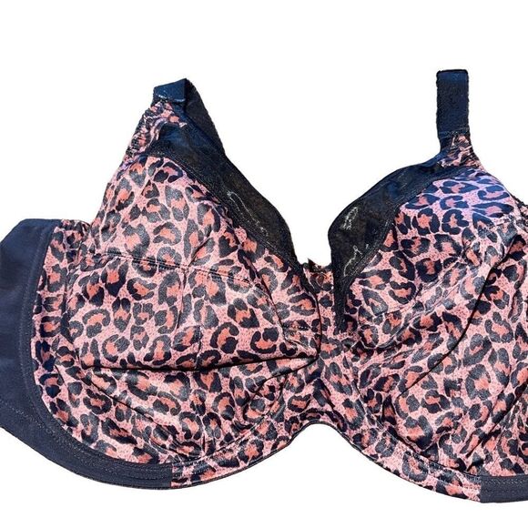 Goddess Bra- Kayla Full Cup Animal Cheetah Print Bra Plus Size Bra, Size 46H - Picture 6 of 12